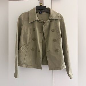 GAP Olive Double-Breasted Pea Coat